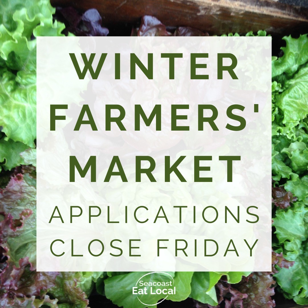 It may officially be fall, but we are already planning for winter! 

Vendors, don't miss out on applying for a Winter Farmers' Market slot at Rollinsford (Wentworth Greenhouses) and/or Stratham (Cooperative Middle School) -- due THIS FRIDAY (9/30). 

We accept applications from farmers, fishermen, prepared food vendors, and craft vendors (craft vendors in Stratham only). 

This year's market dates can be found below, along with links to apply in our Linktree. We would love to see you at our winter markets this year! 

November 19: Rollinsford
December 10: Stratham
December 17: Rollinsford
January 7: Stratham
January 21: Rollinsford
February 4: Stratham
February 18: Rollinsford
March 4: Rollinsford 
March 18: Rollinsford 
April 1: Stratham
April 15: Stratham

Notes: 
👩‍🌾 If you are a new vendor, you will be prompted to register with Farmspread before applying. 
👩‍🌾 If you'd like to be a vendor at both markets, you will need to fill out both applications.

#farmersmarkets 
#winterfarmersmarket 
#seacoastnh 
#nheatslocal 
#localfood
@wentworthgreenhouses